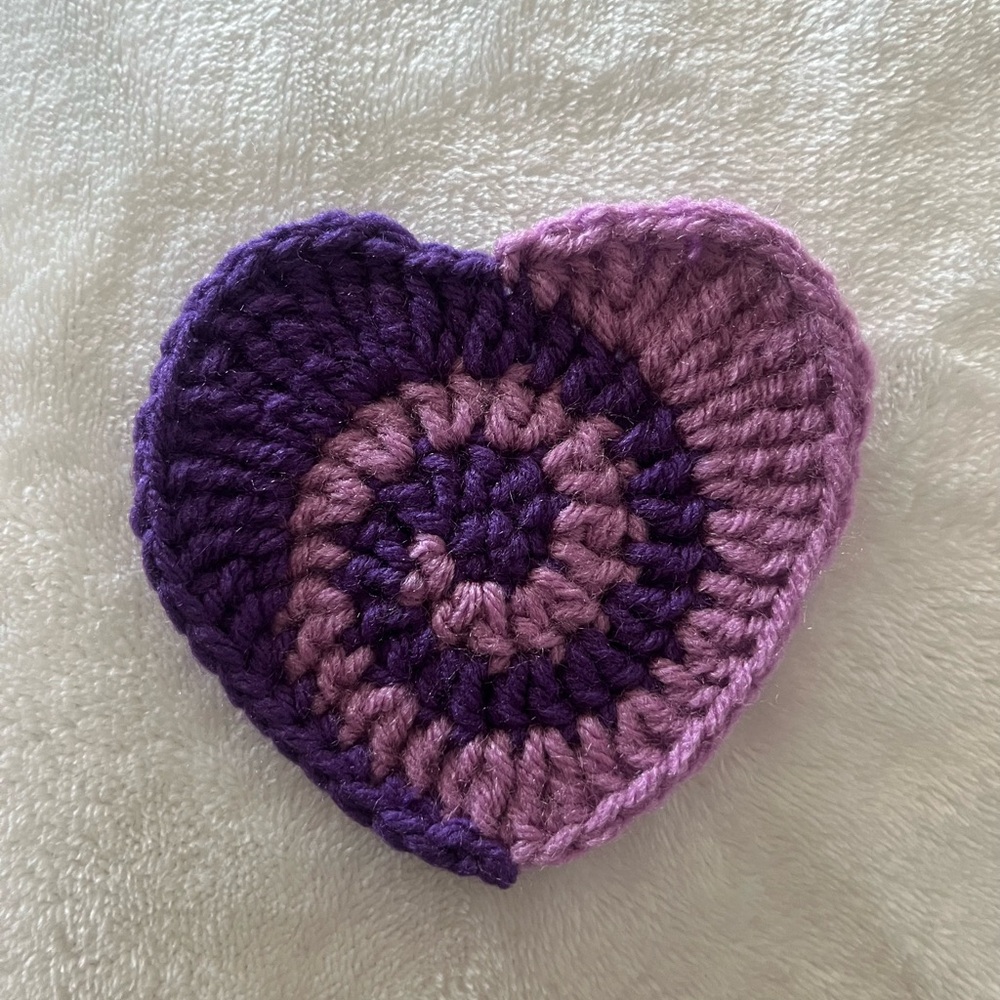 Purple and Pink Crochet Heart